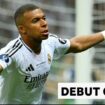 Kylain Mbappe celebrates a debut goal for Real Madrid