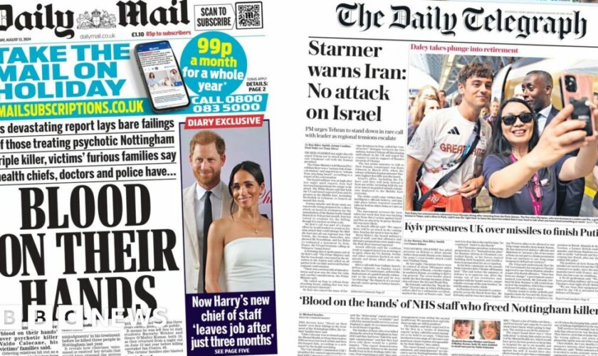 The Papers:  'Blood on their hands' and 'Starmer warns Iran'