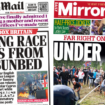 The Papers: 'Far right on rampage' and 'Tommy Robinson in Cyprus'