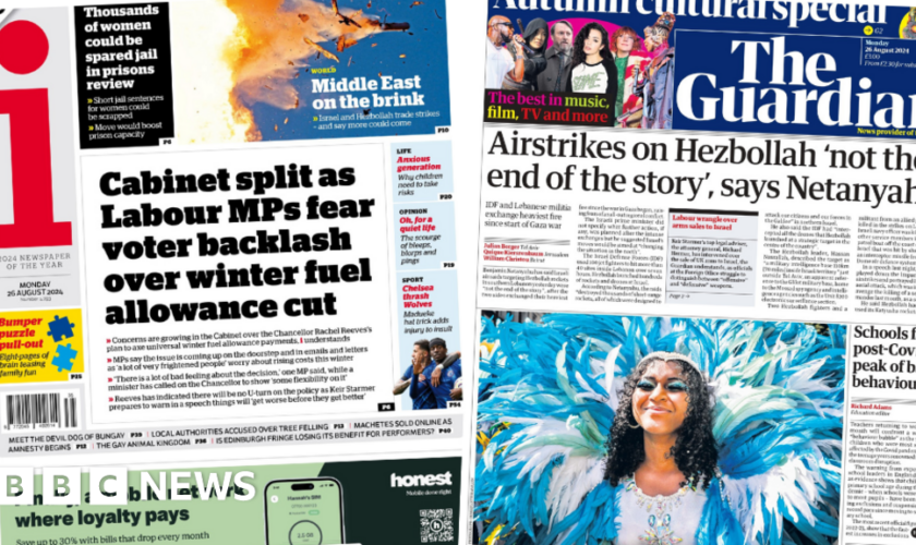 The Papers: Israel-Hezbollah clash 'not the end', and worries for winter fuel