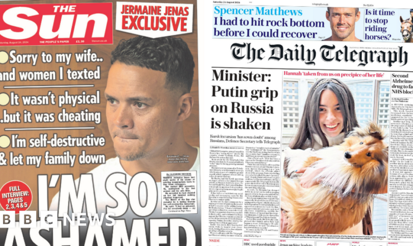 The Papers: Jenas 'so ashamed' and tributes to Hannah Lynch