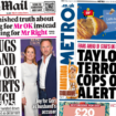 The Papers: 'Riot thugs shamed on TV' and Taylor Swift 'terror alert'