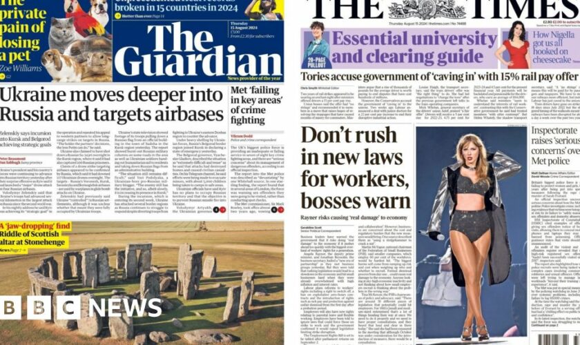 The papers:  'Bumper pay deal' and sweet maker goes salty