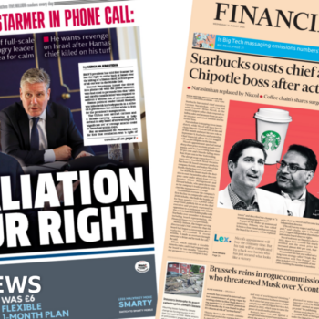 The papers: 'Retaliation is our right' and Starbucks' new boss