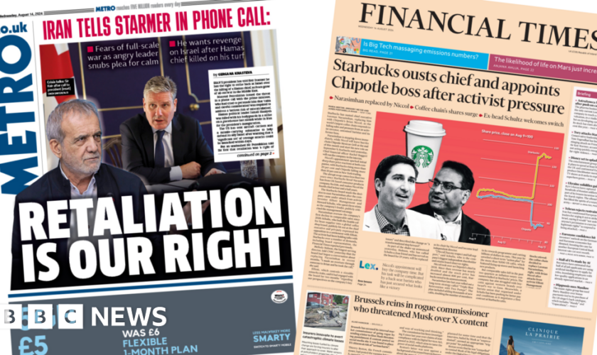 The papers: 'Retaliation is our right' and Starbucks' new boss