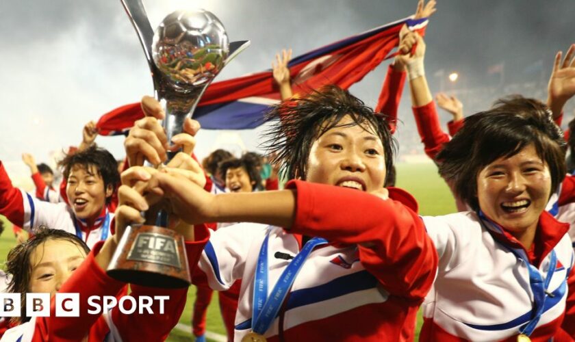 North Korea's players celebrate winning the under-20 Women's World Cup in 2016