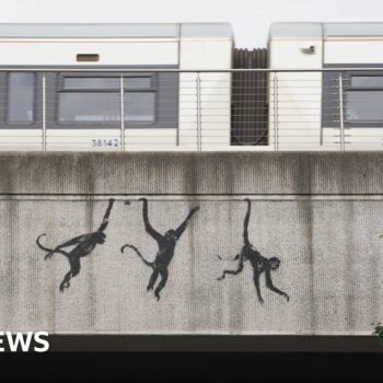 Three monkeys is third Banksy artwork in three days