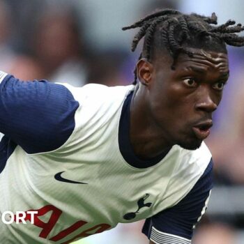 Tottenham midfielder Yves Bissouma in club kit