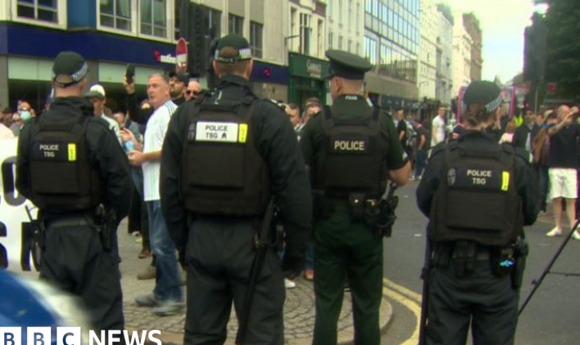 Trouble at Belfast city centre demonstrations