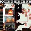 UK riots: Map reveals extent of violence and looting as major cities across the country descend into chaos amid fallout from Southport stabbing tragedy