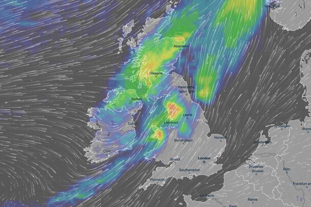 UK weather: Exact time Icelandic wall of rain to batter Britain with '34 days of downpours'