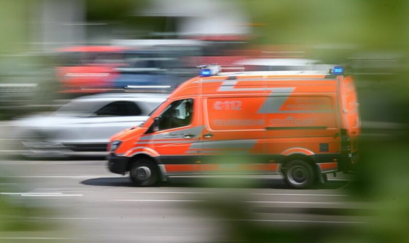 Laut einem Polizeisprecher brachte ein Rettungswagen den Rollerfahrer in ein Klinikum. (Symbolbild) Foto: Sebastian Gollnow/dpa