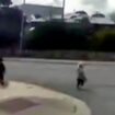 Watch heart stopping moment kids wander out of nursery onto busy road in front of traffic