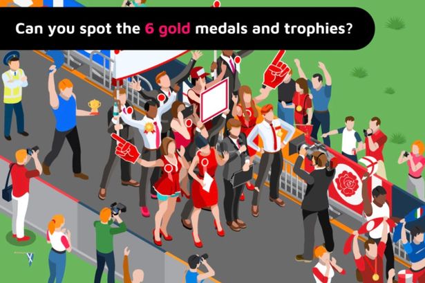 You're in the top 28 percent of people if you can spot 6 gold medals in under 12 seconds