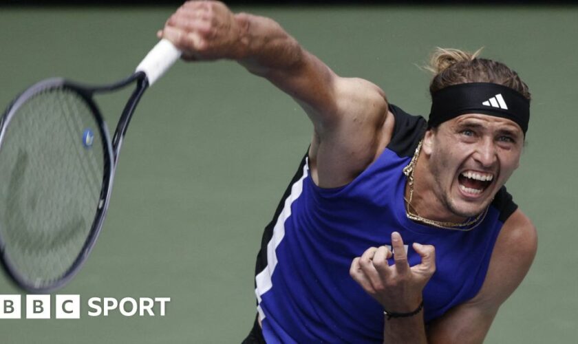 Alexander Zverev hits the ball at the US Open