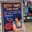 A sign advertising Nessa's slots at the arcade in Barry Island