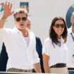 Brad Pitt and girlfriend Ines de Ramon all smiles arriving in matching white tops at Venice Film Festival