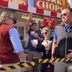 It's a pork chop on a stick and a vanilla shake for Tim Walz at the Minnesota State Fair