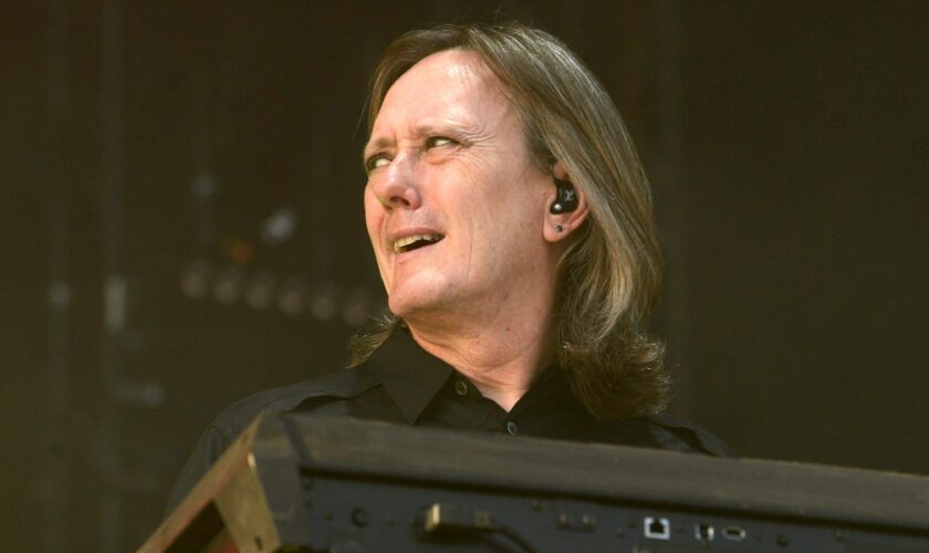 Roger O'Donnell on stage at a music festival in 2019. Pic: AP