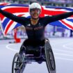 Hannah Cockroft celebrates winning gold in Paris. Pic: Reuters