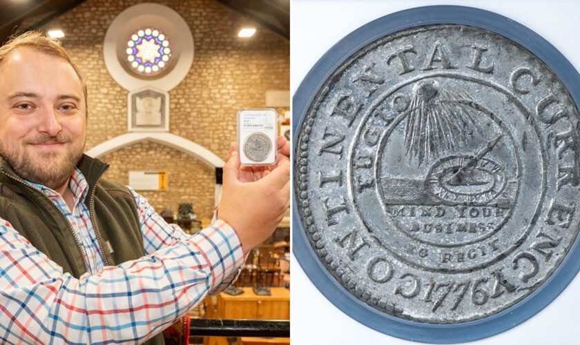 Rare coin from 1776 found in bottom of toffee tin to sell at auction