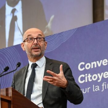 Thierry Beaudet, président du Conseil économique, social et environnemental, lors de l'ouverture de la convention citoyenne sur la fin de vie, à Paris, le 9 décembre 2022