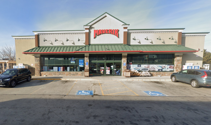 The young boy was alone in a parked car outside a Maverik store, in Utah. Pic: Google Maps