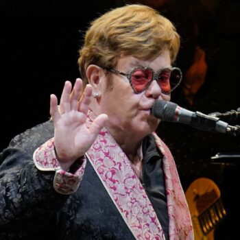 Elton John on stage in Stockholm