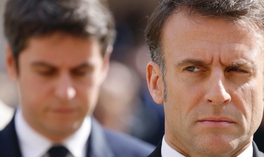 Emmanuel Macron avec le premier ministre, Gabriel Attal, à Paris, le 20 mars 2024