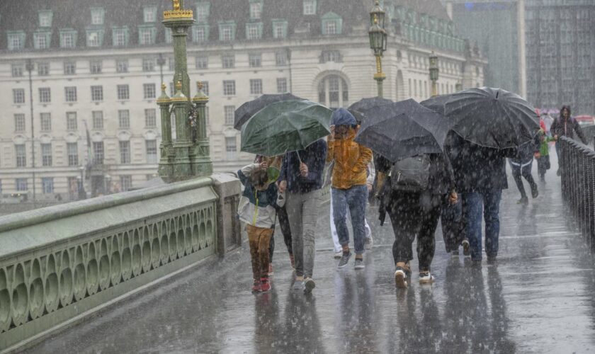 UK weather live: Met Office warning as over a month’s rain to fall in two days on southern Britain