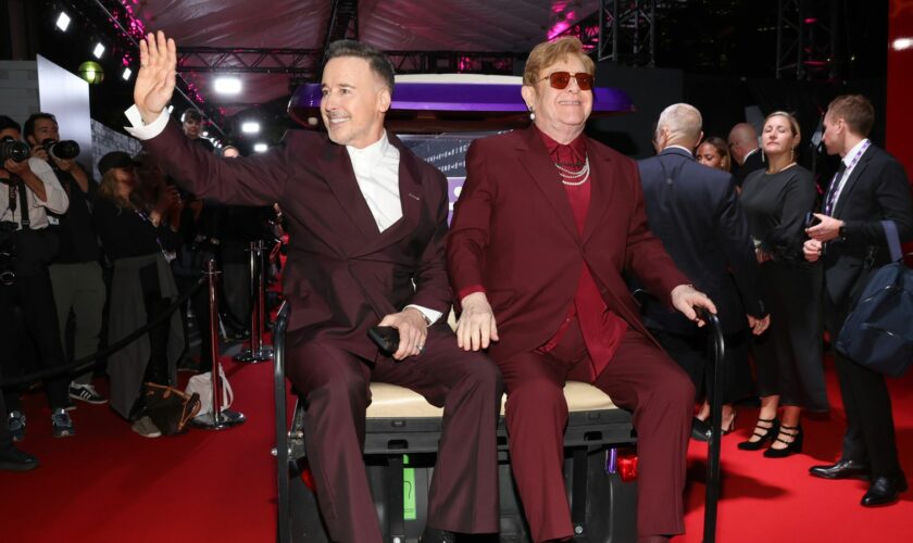 avid Furnish and Elton John attend the premiere of "Elton John: Never Too Late" during the 2024 Toronto International Film Festival. Pic: Monica Schipper/Getty Images