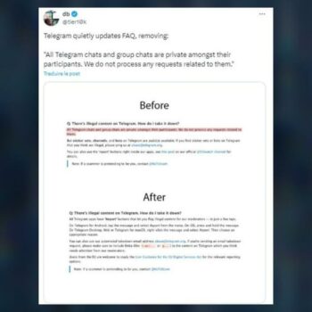 Telegram : des modifications sur la modération des conversations privées ? Retour sur une confusion