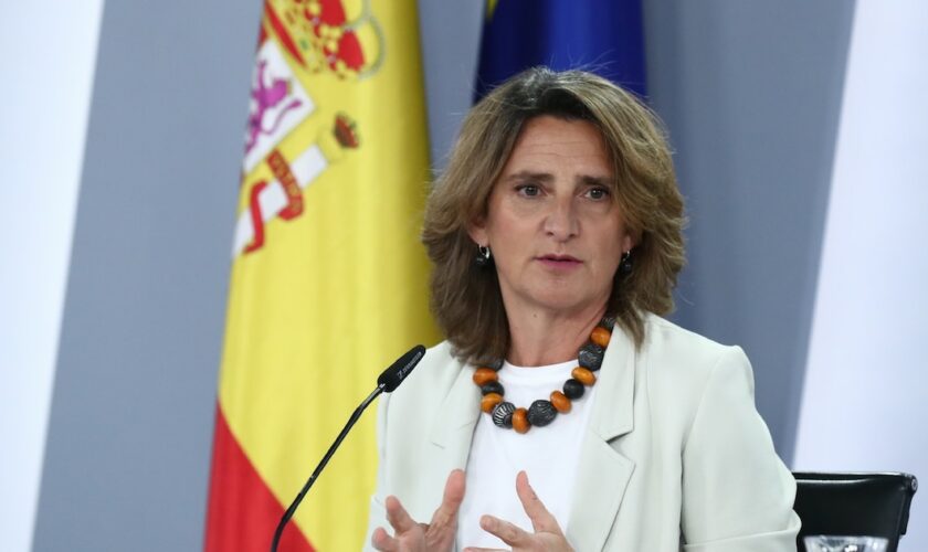 Teresa Ribera, vice-première ministre espagnole et ministre de la Trasition écologique et du Défi démographique, à Aznalcazar en Andalousie, le 11 mai 2023