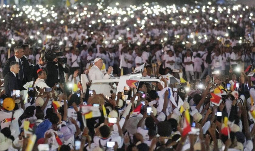 Pope Francis mass draws 600K, nearly half the population of East Timor