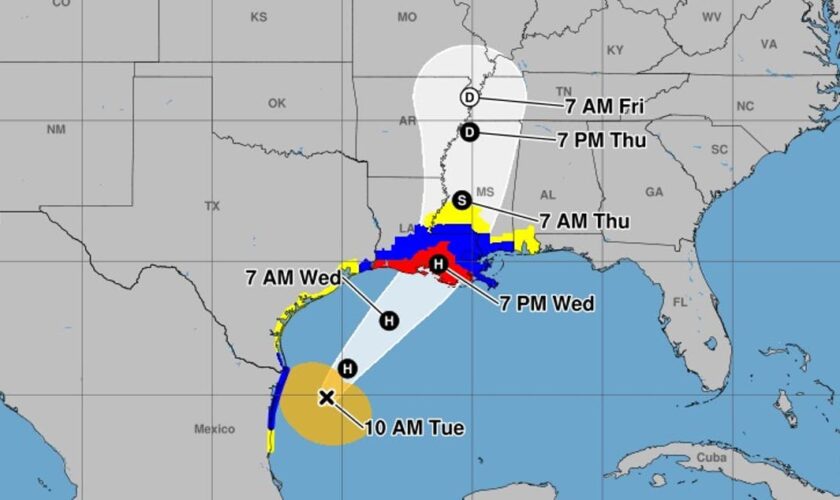 Tropical Storm Francine mapped: System forecast to become hurricane as it barrels toward Gulf Coast states