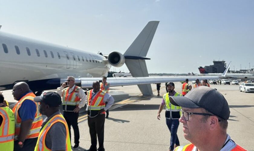 Delta plane tears tail off another jet after collision on Atlanta airport tarmac