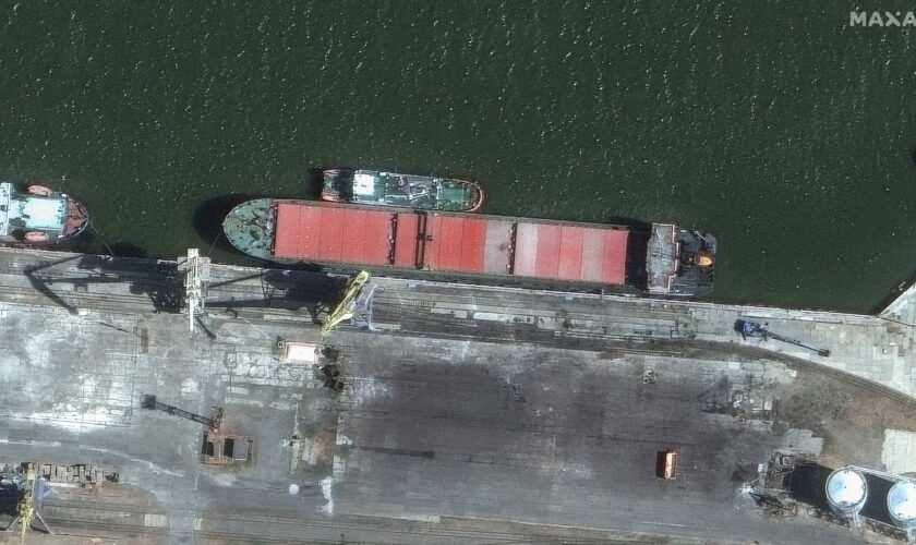 Russian ship captured in satellite image 'delivering ballistic missiles from Iran'