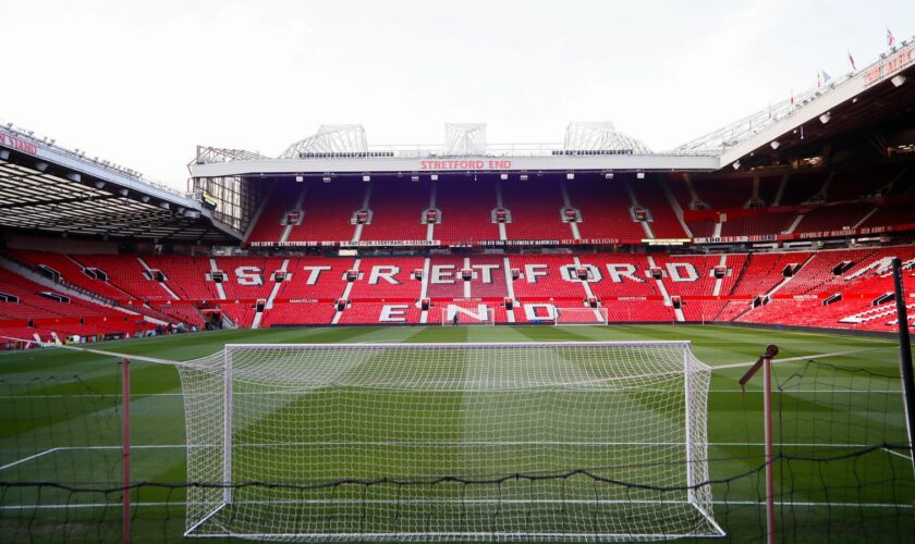 Old Trafford stadium in Manchester. Pic: AP