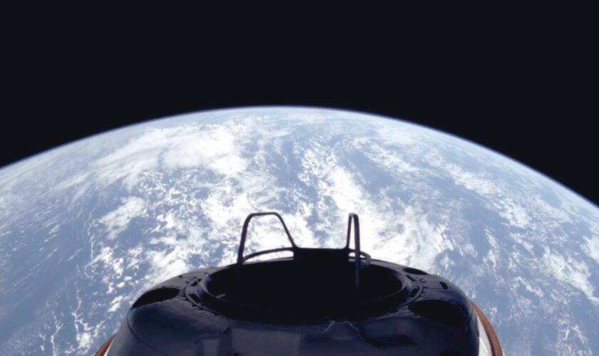 A view of Earth shortly after the Polaris Dawn crew launched into orbit. Pic: SpaceX via AP