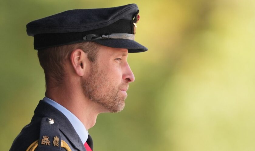 The Prince of Wales attends the Sovereign's Parade, on behalf of King Charles III, at the Royal Air Force College in Cranwell, Lincolnshire. Picture date: Thursday September 12, 2024. PA Photo. See PA story ROYAL Wales. Photo credit should read: Joe Giddens/PA Wire