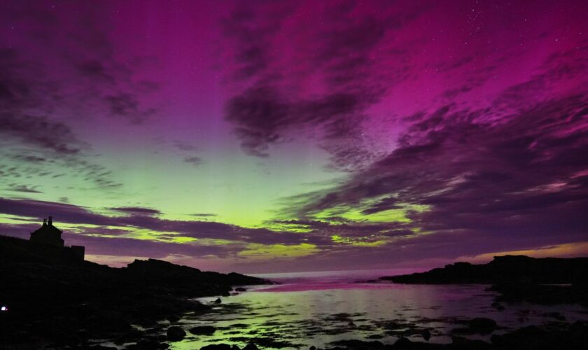 The aurora borealis spotted over The Bathing House in Howick, Northumberland in August. Pic: Pwen Humphreys/PA Wire