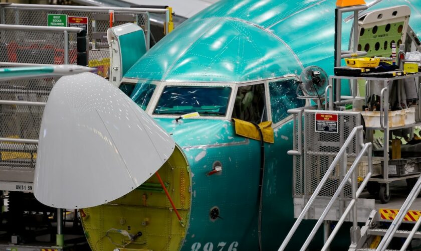 Un Boeing 737 MAX dans l'usine d'assemblage de Renton (Etat de Washington), le 25 juin 2024