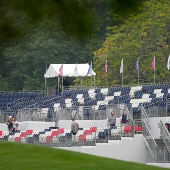 Solheim Cup begins with half-empty grandstands as fans are stuck waiting for transportation to course