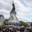 People take part in a gathering at Place de la Rebublique in support of 71-year-old Gisele Pelicot who was allegedly drugged by her ex-husband and raped by dozens of men while unconscious, Saturday, Sept. 14, 2024 in Paris.  (AP Photo/Michel Euler)