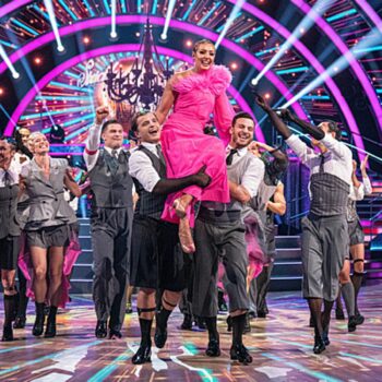 Amy Dowden with the Strictly Come Dancing 2024 professional dancers. Pic: BBC/Kieron McCarron