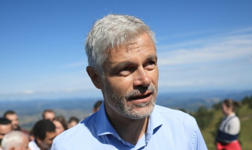 Laurent Wauquiez, président du groupe La Droite républicaine à l'Assemblée, le 25 août 2024 aux Estables, en Haute-Loire