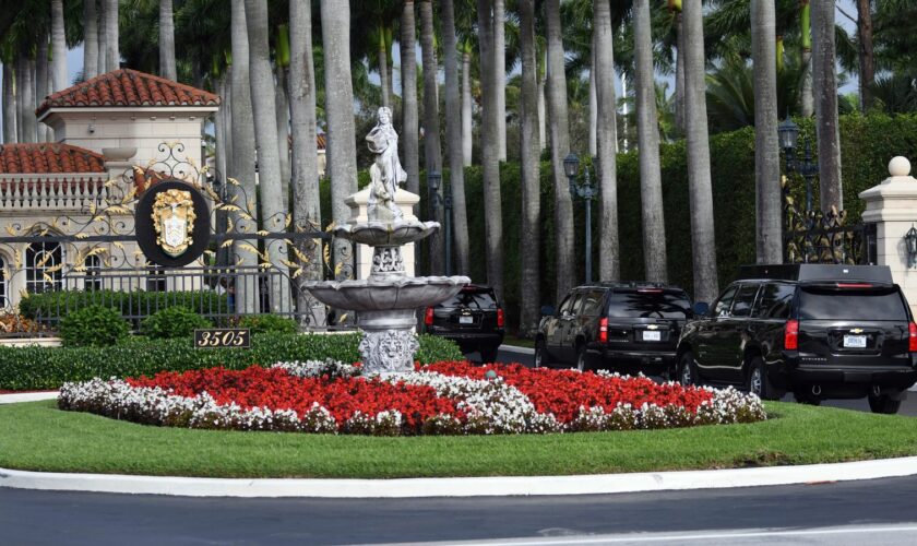 Mr Trump's motorcade seen at the Trump International Golf Course in West Palm Beach in 2019. File pic: AP Photo/Jim Rassol