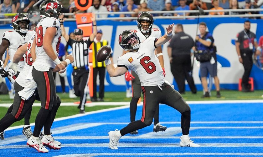 Baker Mayfield's rushing touchdown helps lift Bucs to narrow victory over Lions