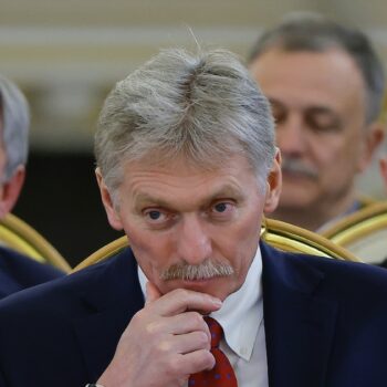 Le porte-parole du Kremlin Dmitri Peskov lors d'un meeting de L'Union économique eurasiatique (UEA), le 8 mai 2024 à Moscou