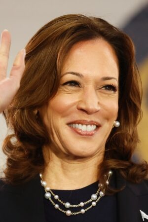 La vice-présidente américaine et candidate démocrate à l'élection présidentielle Kamala Harris lors d'un meeting à Wayne, dans le Michigan, le 8 août 2024